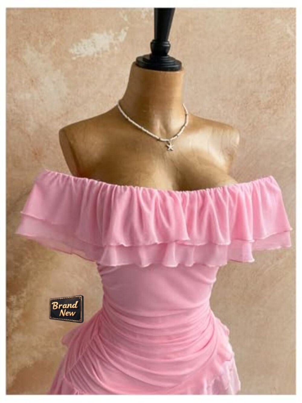 Off Shoulder Asymmetrical Hem Bodycon Mini Dress - Picture 3 of 5